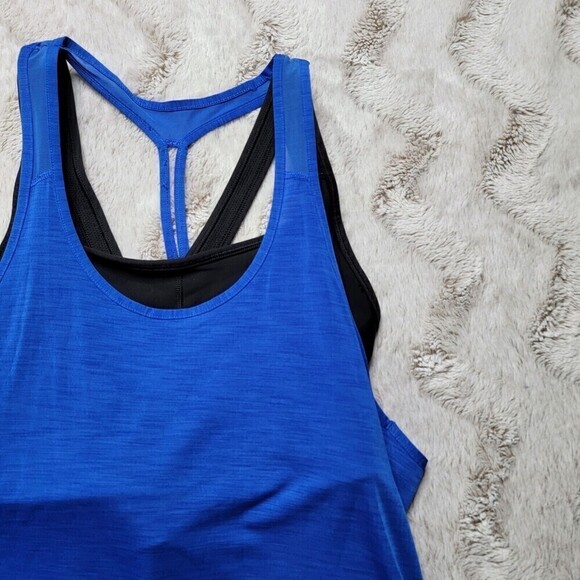 Athleta Box Jump Tank Top Blue With Black Built In Bra Size S - Picture 6 of 14